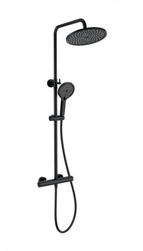 Душевая стойка Wonzon & Woghand Inn WW-B3013-T1-MB настенная цвет черный с термостатом