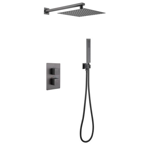 Душевая система Abber AF8251NG встраиваемая в стену цвет серый с термостатом