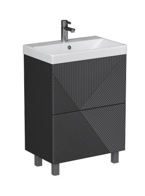 Тумба под раковину Velvex EDGE tn.EDG.9696.60.2Y графит 60х40 напольная цвет серый