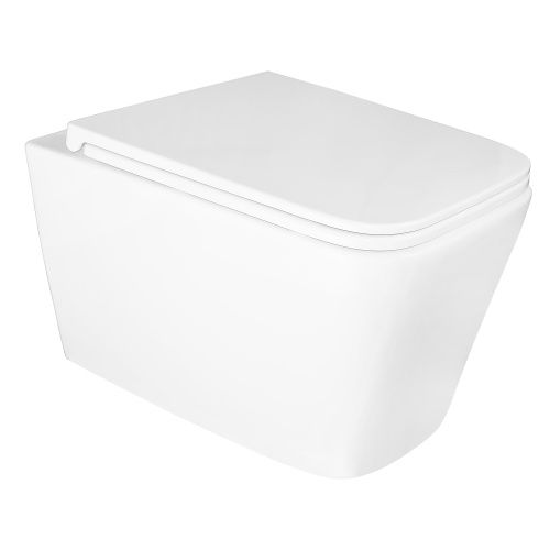 Унитаз подвесной Azario Mona AZ-0057 белый с сиденьем микролифт безободковый каскадный смыв