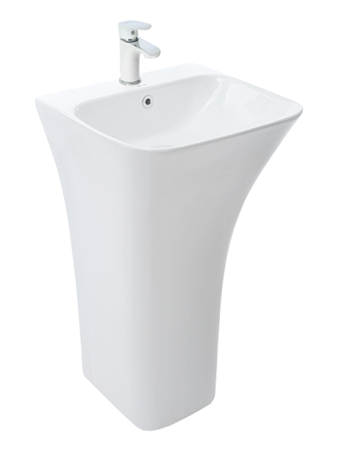 Раковина из сантехнического фаянса WeltWasser WW SK 10000005492 40 см напольная цвет белый 1 отверстие под смеситель