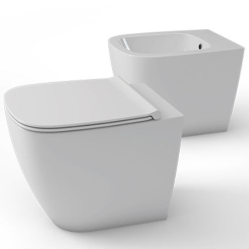 Чаша унитаза приставная Globo Genesis GN001.BI цвет белый без сиденья безободковая