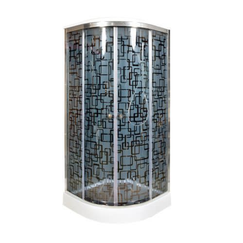 Душевая кабина AvaCan BM1590BLACK 90х90 четверть круга с крышей ориентация универсальная