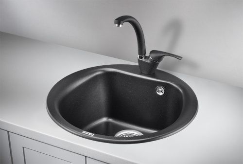 Кухонная мойка Granula 5101, ШВАРЦ 50х50 цвет черный поверхность матовая