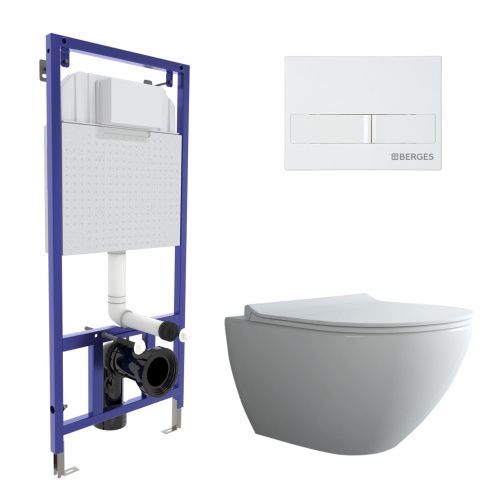 Комплект унитаз с инталляцией и клавишей смыва Berges NOVUM 043265