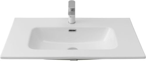 Раковина керамическая Aquanet Flat 00254364 80х50 полувстраиваемая цвет белый 1 отверстие под смеситель