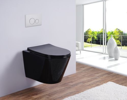 Унитаз подвесной Esbano CLAVEL ESUPCLAVB черный с сиденьем микролифт безободковый каскадный смыв