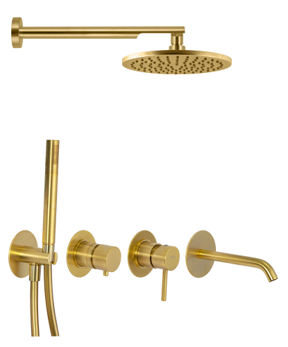 Душевая система Remer X Style X96D3SETBG встраиваемая в стену цвет золото