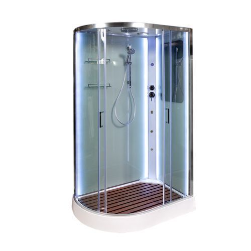 Душевая кабина AvaCan A102RLED+GMKN 120х80 асимметричная с крышей ориентация правая