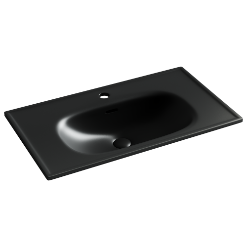 Раковина из сантехнического фарфора Ceramica Nova SABO CN13002MB 80х50 накладная цвет черный 1 отверстие под смеситель