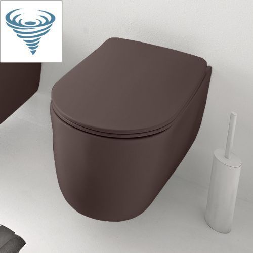 Чаша унитаза подвесная Kerasan Nolita 531575 цвет бордовый без сиденья безободковая смыв торнадо