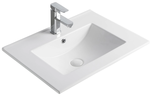 Раковина керамическая Gid Integrado 71101 60х50 встраиваемая цвет белый 1 отверстие под смеситель