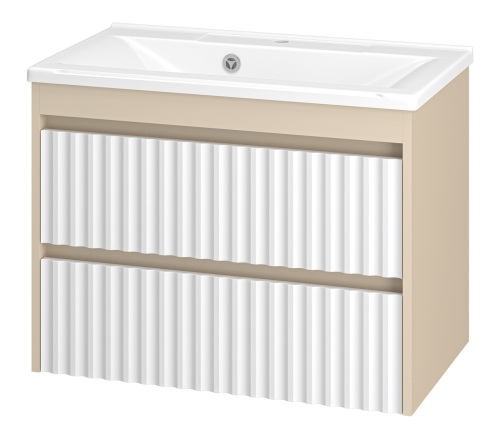 Тумба под раковину Brevita Balaton BAL-06075-03-012Я 70х40 подвесная цвет белый/бежевый