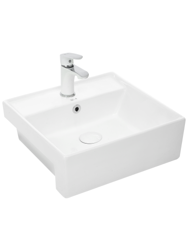 Раковина из сантехнического фаянса WeltWasser WW SK 10000003884 40х40 подвесная цвет белый 1 отверстие под смеситель
