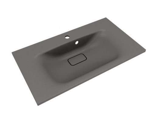 Раковина из искусственного камня Florentina Фортуна 800 10.270.00800.307 80х50 накладная цвет серый 1 отверстие под смеситель