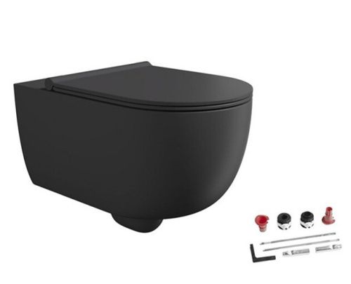 Унитаз подвесной Alice Unica 32240108SET черный с сиденьем микролифт безободковый