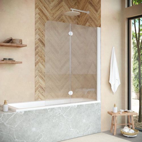 Душевая шторка на ванну Vegas-Glass E2V+E2V NOVO E2V NOVO 120 01 Moru R 120х140 стекло рифленое профиль белый ориентация правая