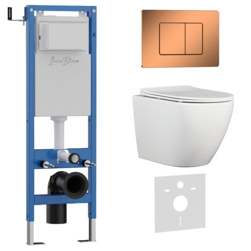 Комплект унитаз с инталляцией и клавишей смыва Iberica Blanca BILBAO ALTO IB.001M.BLA.231.1141