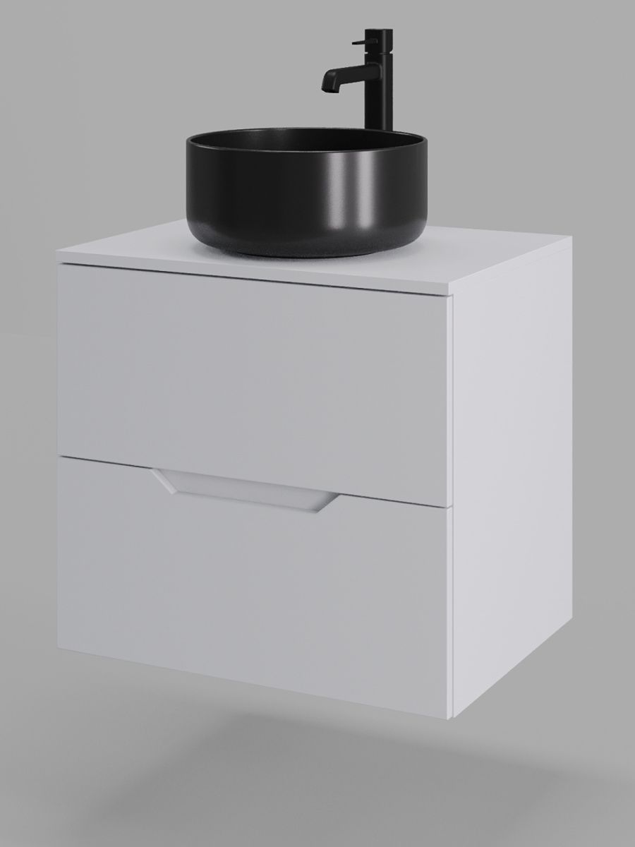 Тумба с раковиной Orange Line Li-60TuwMDF+B07-345B 60х50 подвесная цвет белый