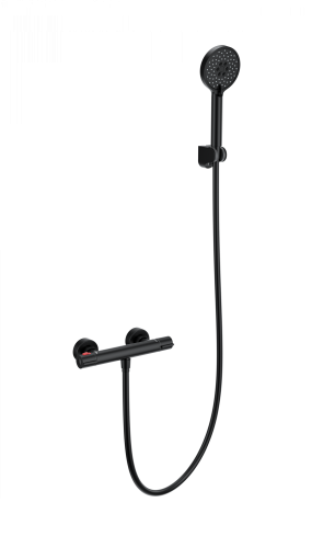 Смеситель для душа Wonzon & Woghand Inn WW-B2063-A-MB настенный черный с термостатом