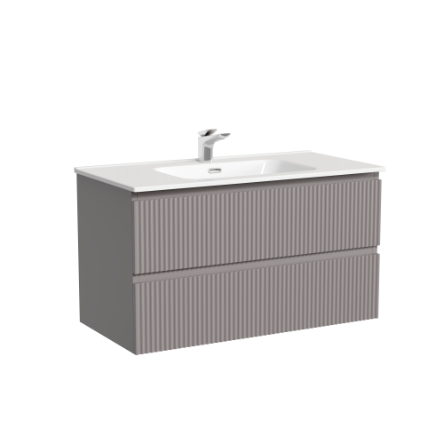 Тумба под раковину Sancos SNOB R SNR90SM 90х40 подвесная цвет серый