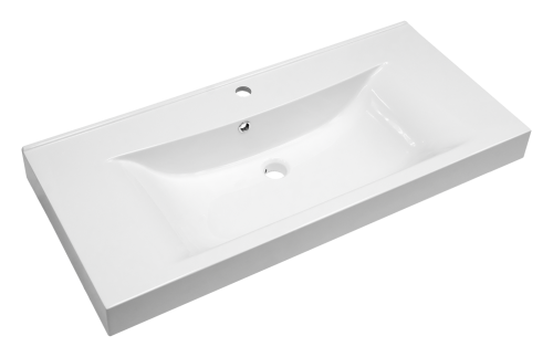 Раковина мебельная из искусственного камня Misty Мисти 105 Р-Мис14105 110х40 накладная цвет белый