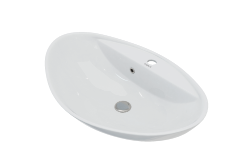 Раковина из сантехнического фарфора Kirovit Гамма Вн Крв68 60х40 накладная цвет белый 1 отверстие под смеситель