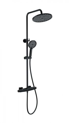 Душевая стойка Wonzon & Woghand Neo WW-B3045-A-MB настенная цвет черный с термостатом