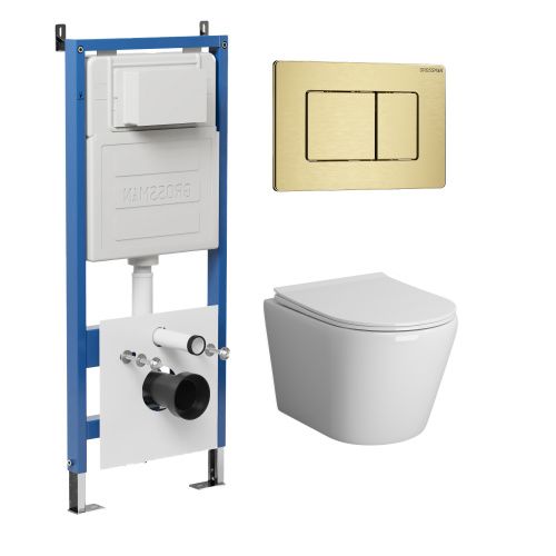 Инсталляция + кнопка смыва + унитаз Grossman Classic 97.4478BMS.04.32M