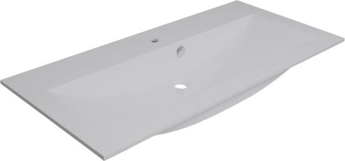 Раковина из искусственного камня Aquanet Мадонна НФ-00007495 120х60 полувстраиваемая цвет белый 1 отверстие под смеситель