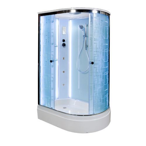 Душевая кабина AvaCan EM2712LLED+GM 120х80 асимметричная с крышей ориентация левая