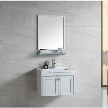 Комплект мебели: тумба с раковиной + зеркало River AMALIA 10000003938 70х40 подвесной цвет белый