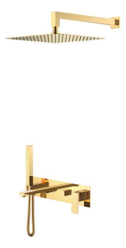 Душевая система Boheme Qubic 474-G встраиваемая в стену цвет золото