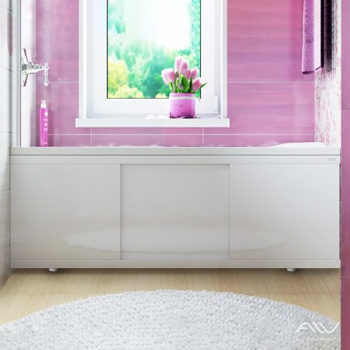 Экран под ванну Alavann Crystal 170 см ALV0257002 фронтальный МДФ раздвижной белый