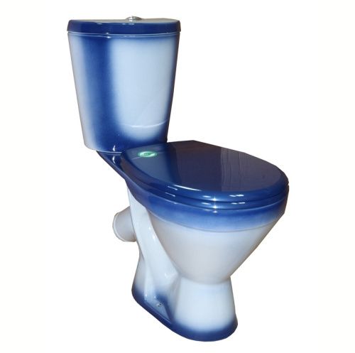 Унитаз-компакт напольный с бачком Rosa Элегант Вн УнС01 синий с сиденьем каскадный смыв