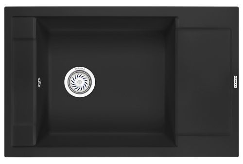 Кухонная мойка Granula 7806, ТУРМАЛИН 80х50 цвет черный поверхность матовая