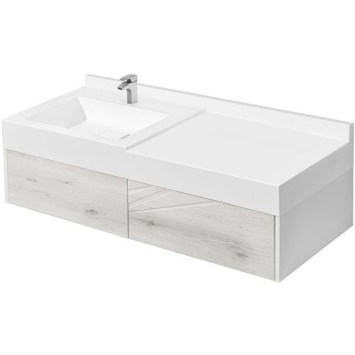 Тумба под раковину Aquaton Сакура 1A234901SKW80 100х50 подвесная цвет серый/белый