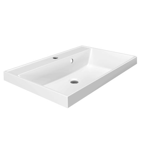 Раковина из искусственного камня Paola Paola Alba 700 70х50 полувстраиваемая цвет белый 1 отверстие под смеситель