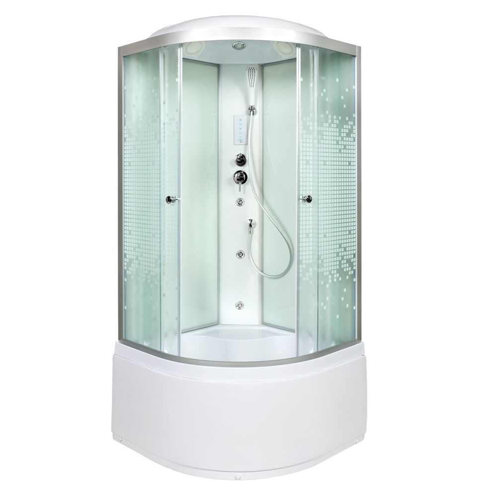 Душевая кабина AvaCan L910GM+EL 100х100 четверть круга с крышей ориентация универсальная