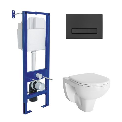 Комплект унитаз с инталляцией и клавишей смыва Berges АТОМ Line 043313