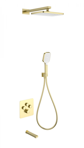 Душевая система Wonzon & Woghand WW-B4005-BG встраиваемая в стену цвет золото с термостатом
