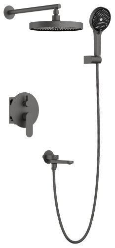 Душевая система Belz B713 B80713-3 встраиваемая в стену цвет оружейная сталь