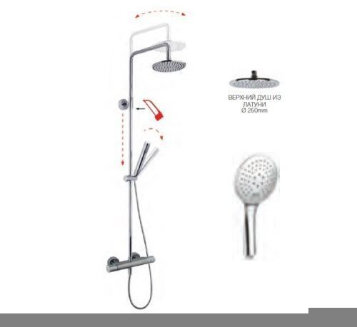Душевая стойка Fima Carlo Frattini Shower column F3165/R258CR настенная цвет хром
