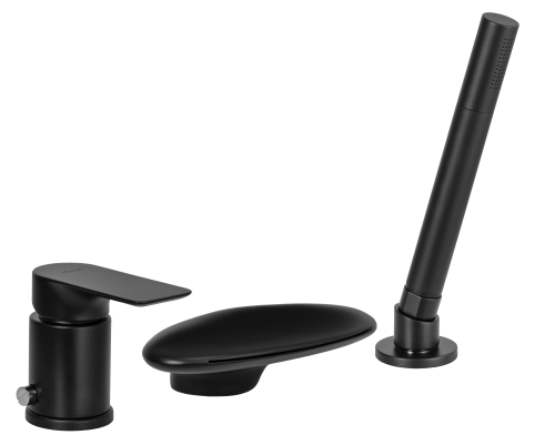 Смеситель Remer Infinity I07UFNO на борт ванны черный