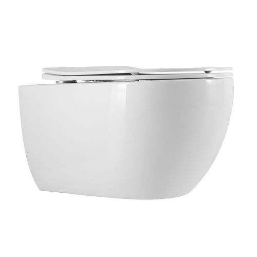 Унитаз подвесной Art&Max Siena AM221CHR/SC белый с сиденьем микролифт каскадный смыв