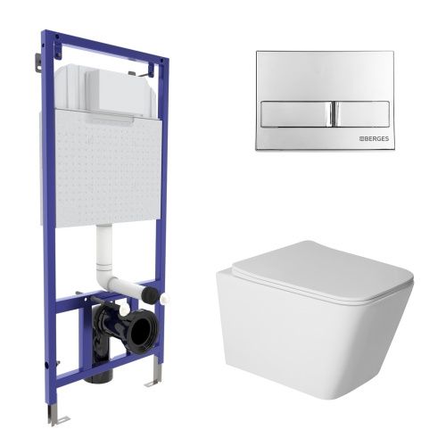 Комплект унитаз с инталляцией и клавишей смыва Berges NOVUM 043399