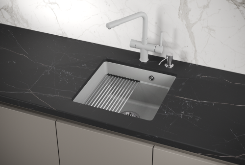 Кухонная мойка Granula Kitchen Space 4501U, АРКТИК 45х45 цвет белый поверхность матовая