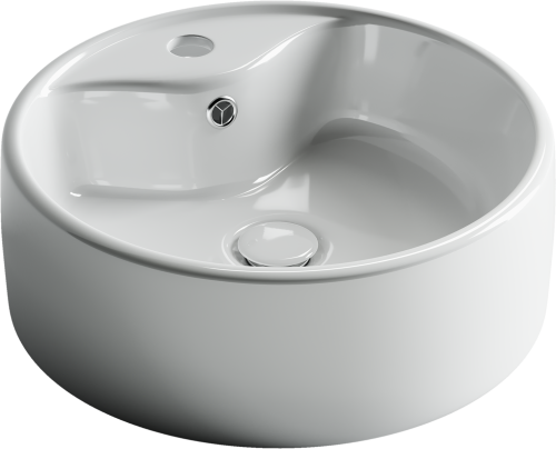 Раковина из сантехнического фарфора Ceramica Nova ELEMENT CN5027 40х40 накладная цвет белый 1 отверстие под смеситель