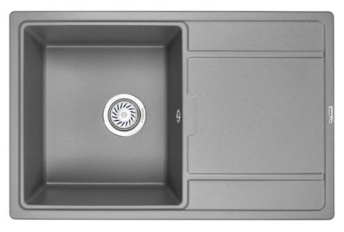 Кухонная мойка Granula 7804, АЛЮМИНИУМ 80х50 цвет серый поверхность матовая