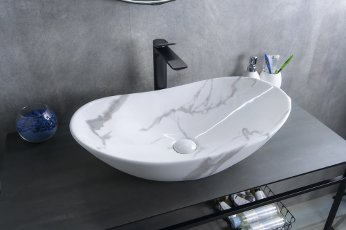 Раковина керамическая Gid Lago 54478 60х40 накладная цвет многоцветный без отверстий под смеситель